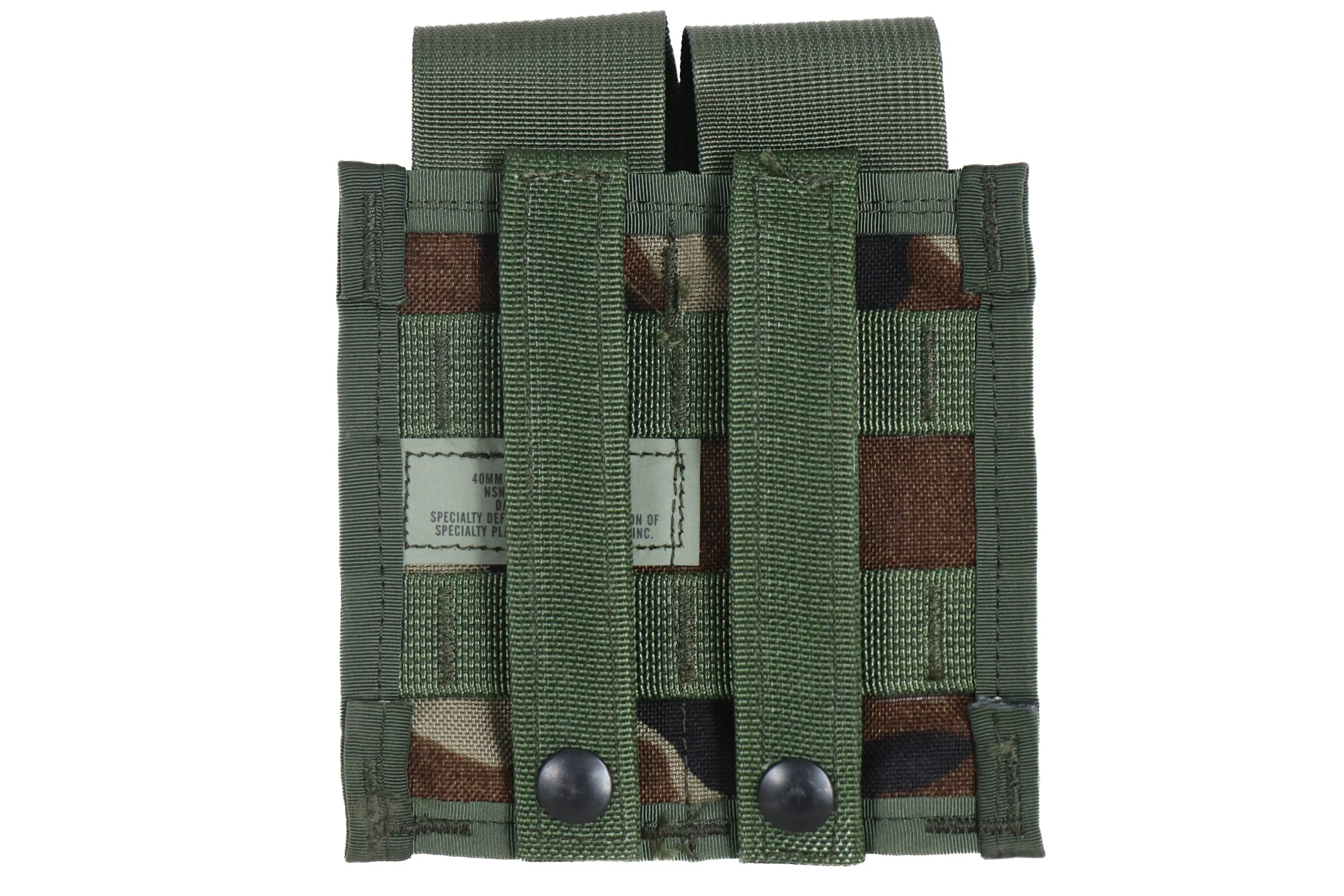 US Army Molle II Woodland M81 40MM Pyrotechnic Double Pouch - Image 2