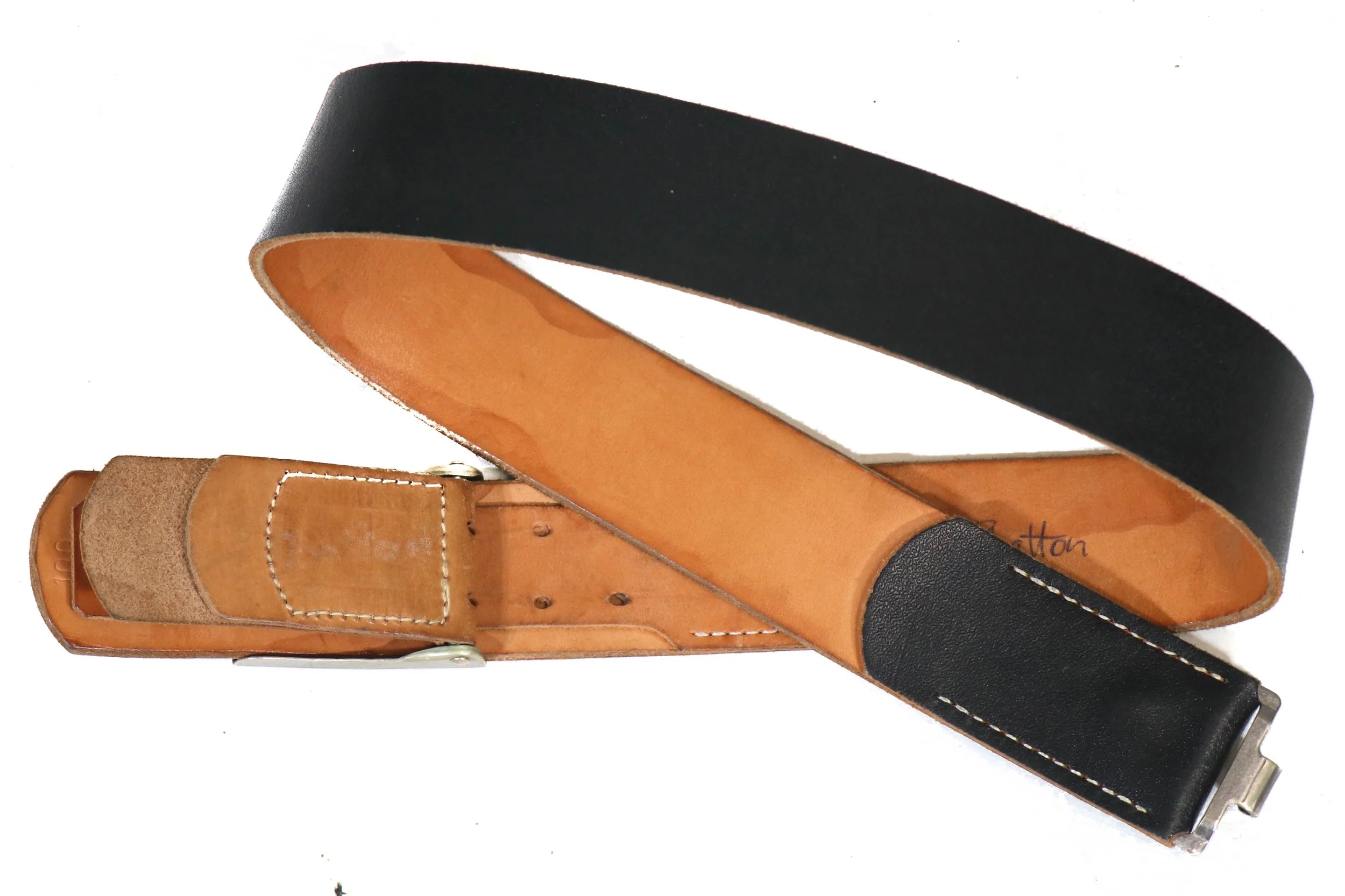 West German Black Leather Belt - Image 2