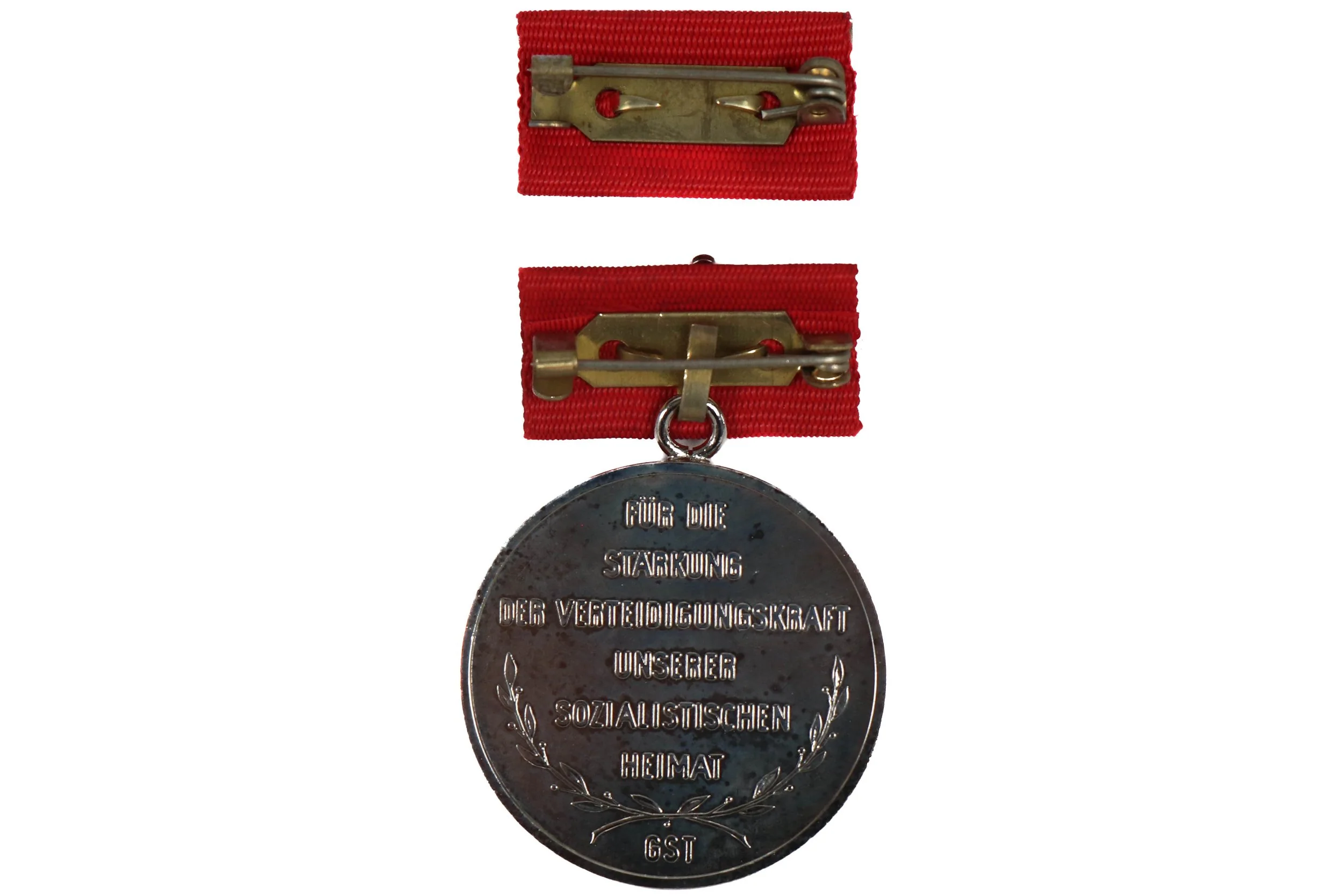 East German Army GST Silver Ernst Schneller Medal - Image 3