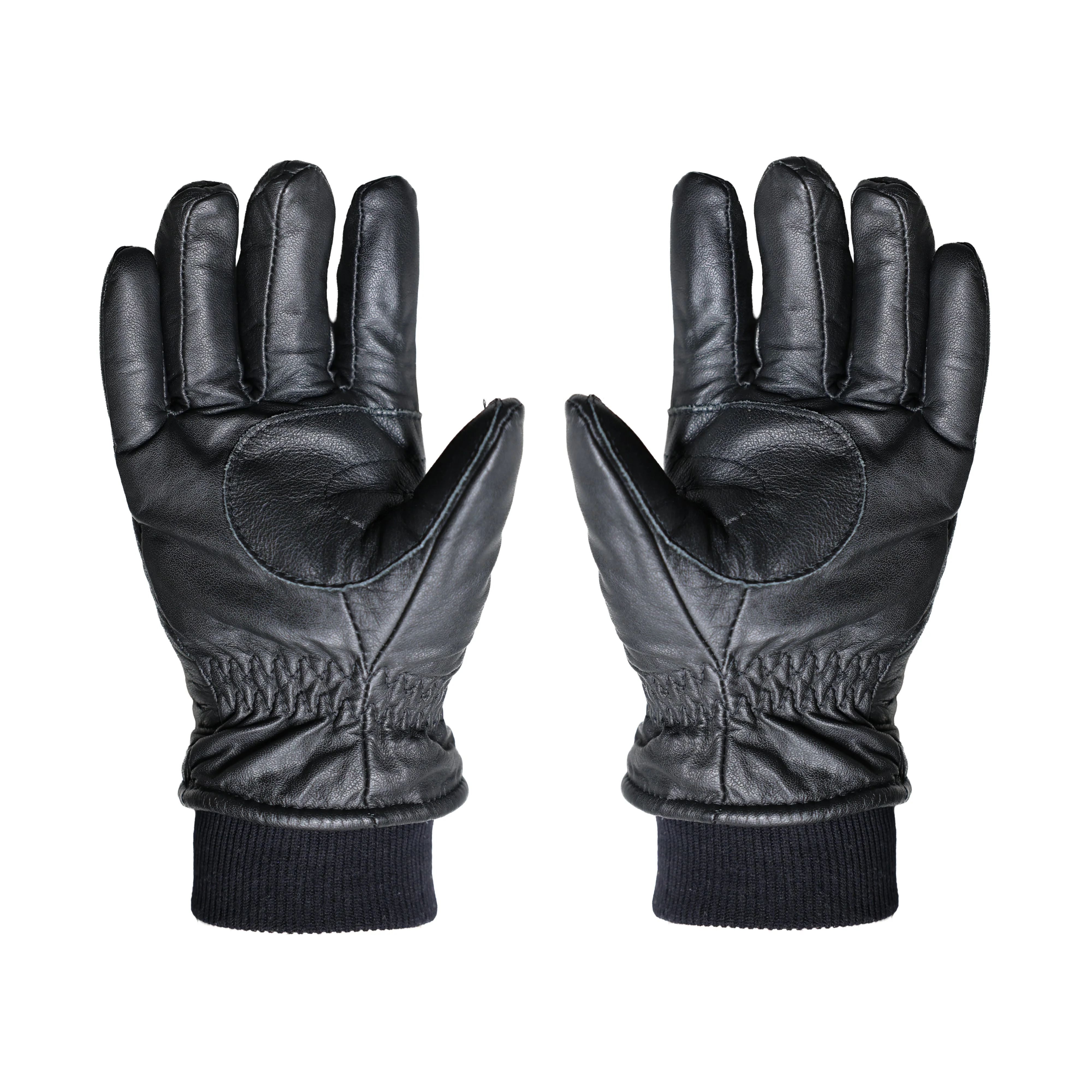 US Military Black Leather Cold Weather Gloves - Image 2