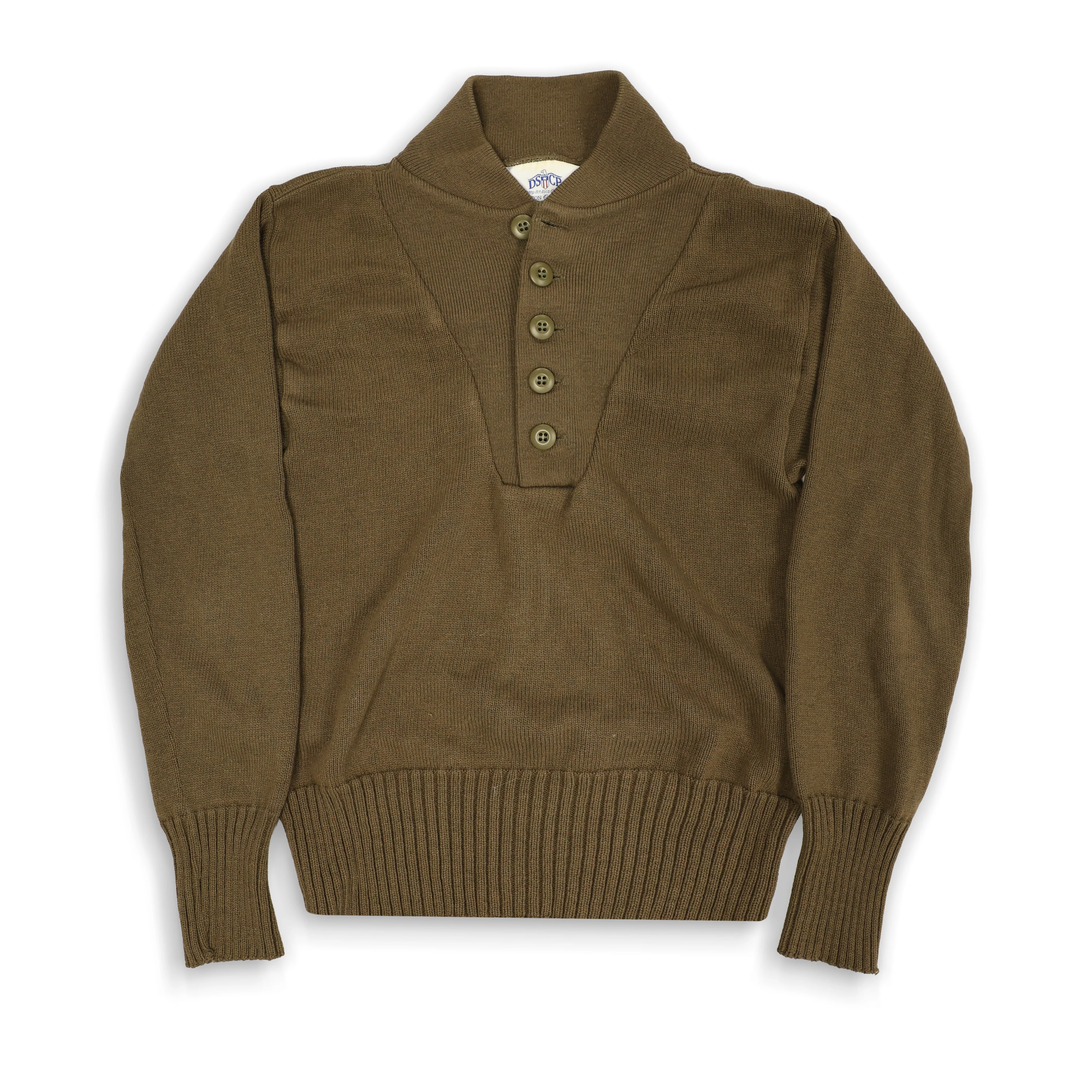 US Military Brown 5 Button Sweater